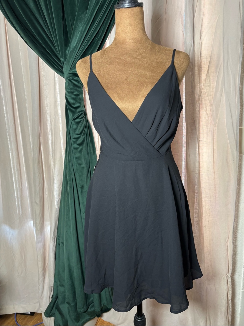 Express Black Spaghetti-Strap Mini Dress